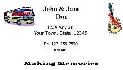 Personal Business Card or Address Card